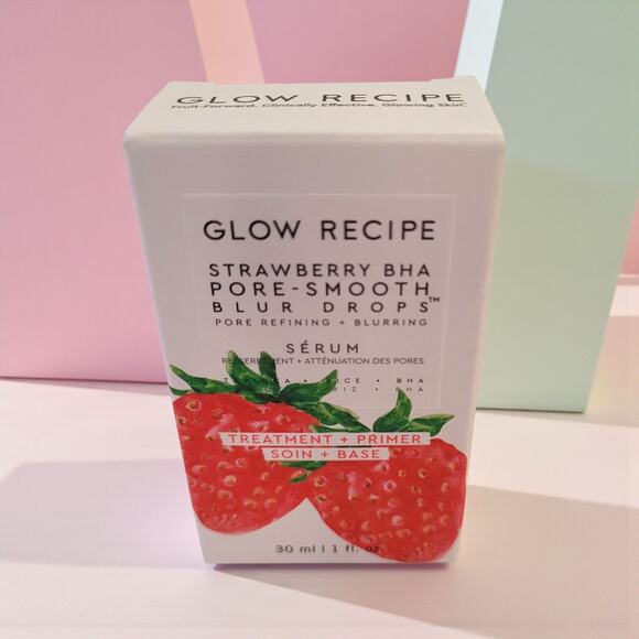 Glow Recipe Strawberry BHA Pore-Smooth Blur Drops Serum 1 oz / 30 ml NEW - Picture 1 of 8
